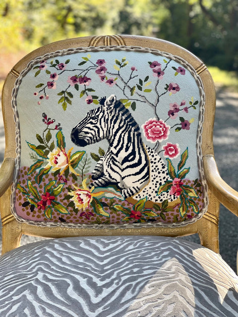 Zebra with Flowers