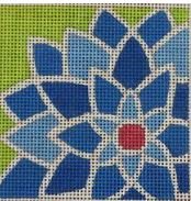 Blue Graphic Flower 3" 