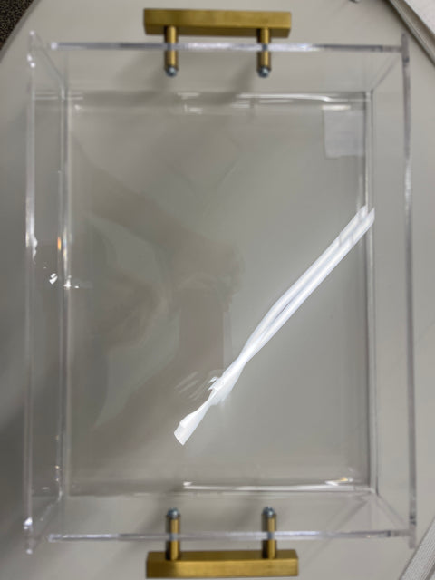 Acrylic Tray with Brass Handles 9x12