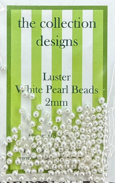 2mm Luster White Pearl Beads