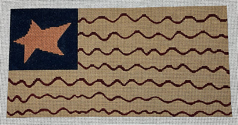 Waving Flag with Bronze Star