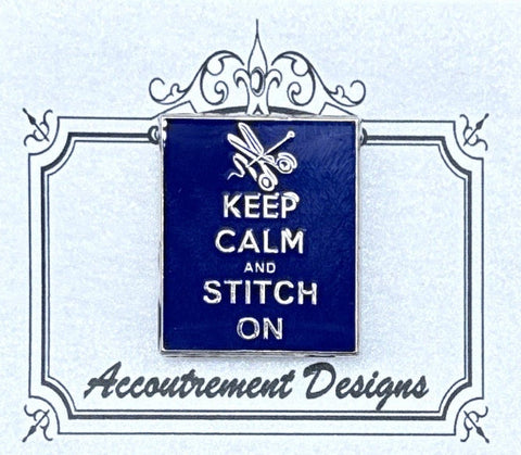 Keep Calm and Stitch On Needle Minder - Navy