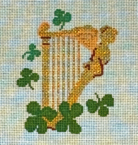 Irish Harp with Shamrocks