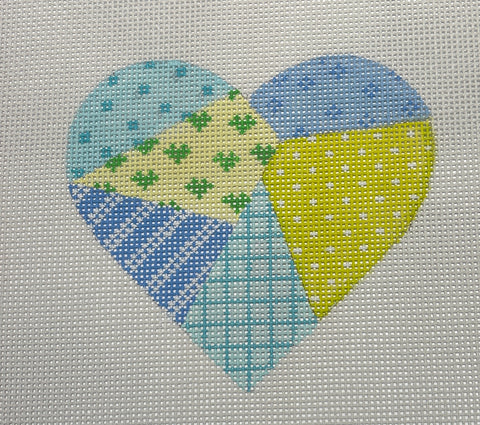 Patchwork Heart Light Blues
