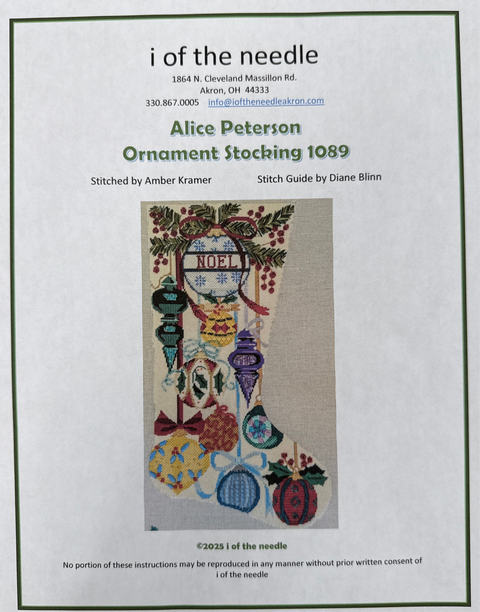 Stitch Guide - Alice Peterson Ornament Stocking 1089