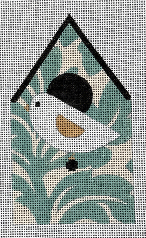 Floral Birdhouse - cream/green