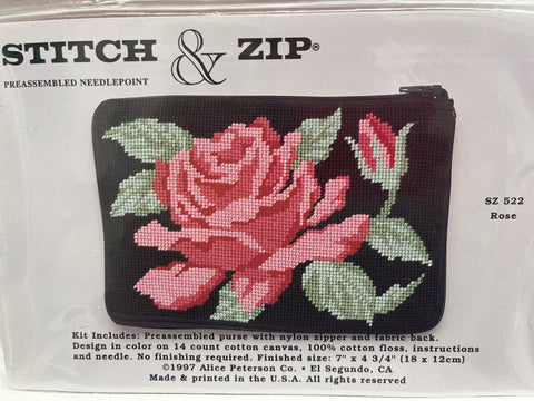Kit: Stitch & Zip Purse/Cosmetic Case - Rose