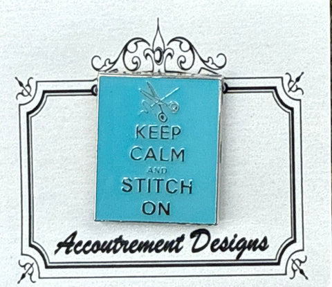 Keep Calm and Stitch On Needle Minder - Lt. Turquoise