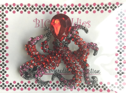 Big Buddies Magnetic Needle Minder - Red Octopus