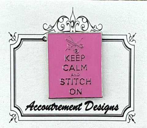 Keep Calm and Stitch On Needle Minder - Pink