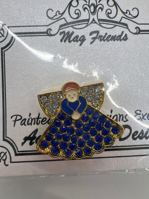 Blue Rhinestone Angel Needle Minder