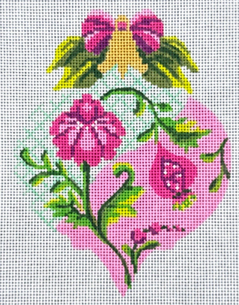 Pink and Green Trellis Teardrop