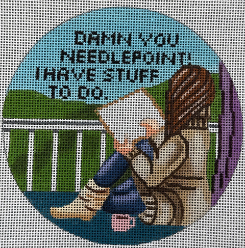 Damn You Needlepoint Ornament