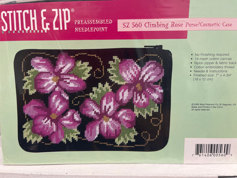 Kit: Stitch & Zip Purse/Cosmetic Case - Climbing Rose