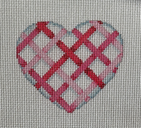 Pink Diagonal Weave Heart