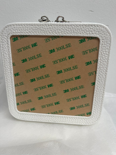 5" Leather Jewelry Box WHITE