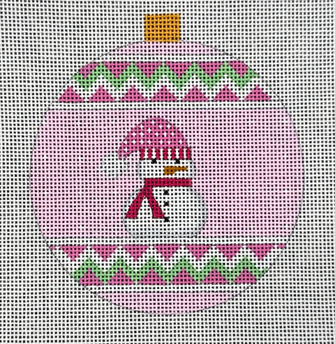 Snowman Ornament - pink