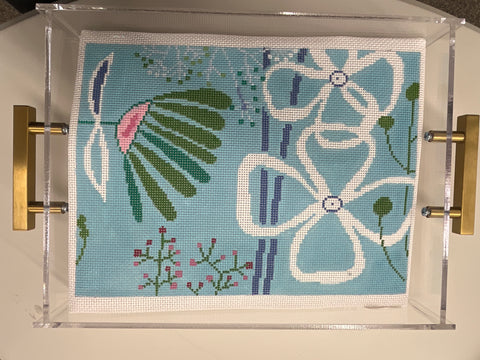 Acrylic Tray with Brass Handles 9x12