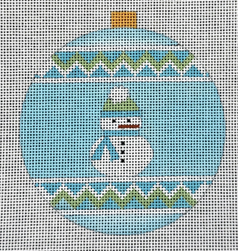Snowman Ornament - blue