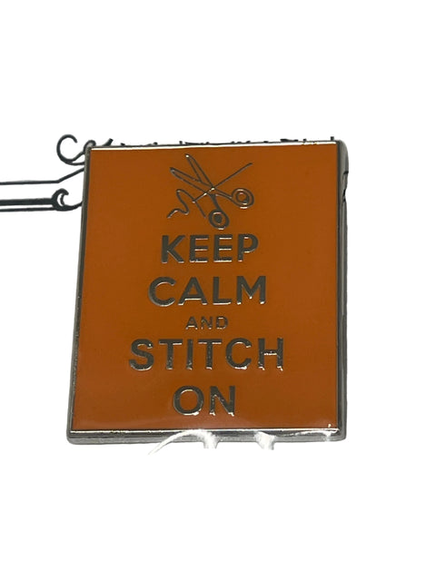 Keep Calm and Stitch On Needle Minder - Orange