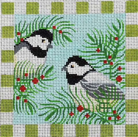 Chickadees & Evergreen