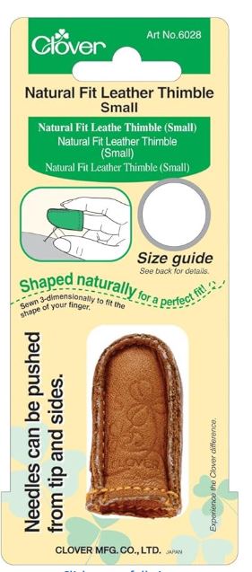 Clover Natural Fit Leather Thimble - Small