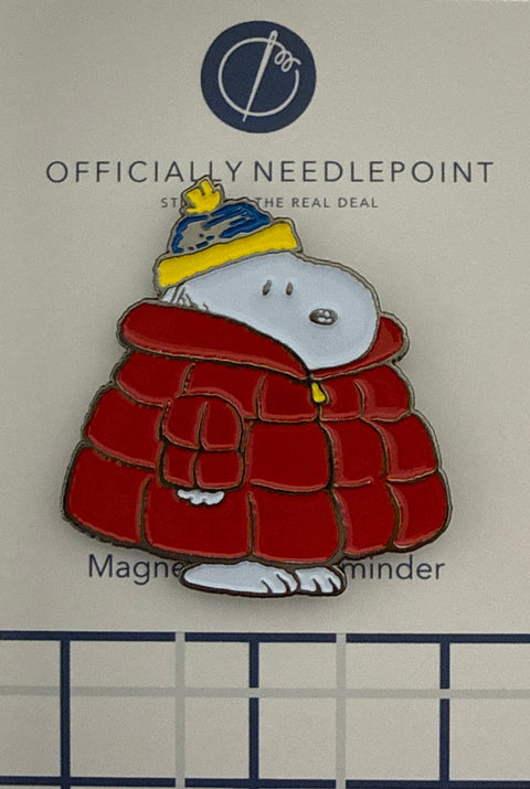 PEANUTS Snoopy Red Puffer Coat Needle Minder