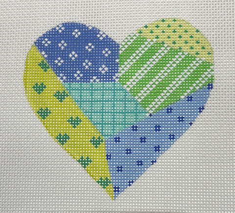 Patchwork Heart Blue