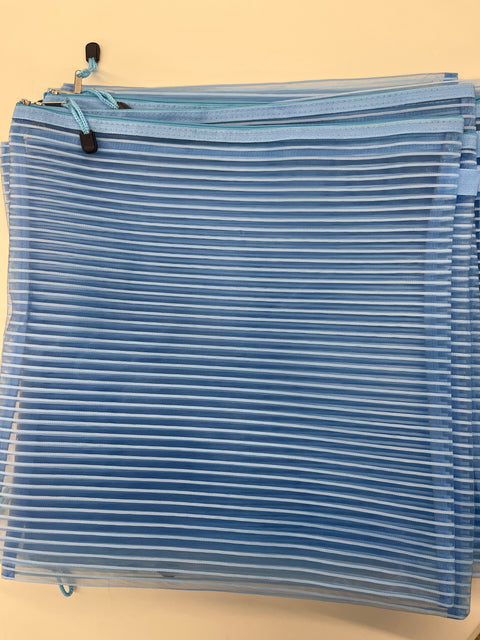 Mesh Project Bag Med 20x20 w/zipper Lt  Blue