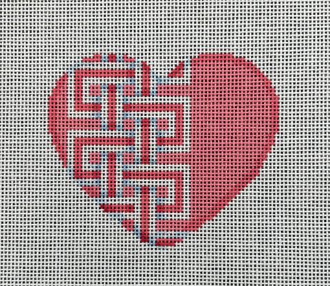 Key Border Medium Heart/Rose Printed