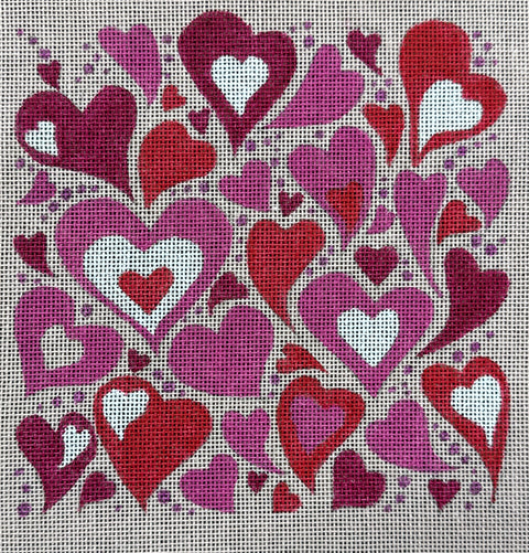 Bunches of Hearts on Pink