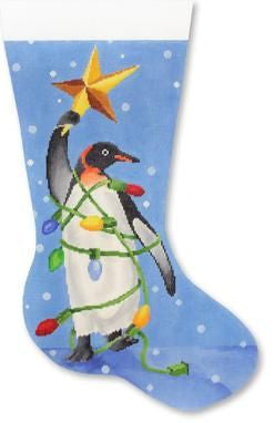 Penguin with Star Christmas Stocking