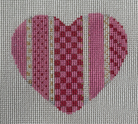 Vertical Checks and Dots Heart