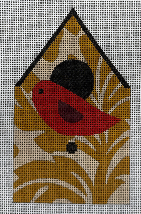 Floral Birdhouse - tan