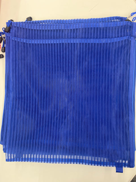 Mesh Project Bag Lg 20x20 w/zipper Lt  Blue