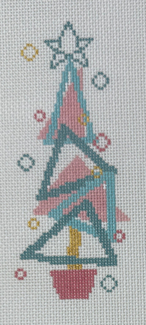 Retro Teal Geometric Tree