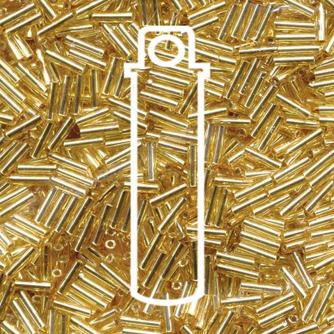 Bugle Bead #2 (6MM) Silver Lined Gold