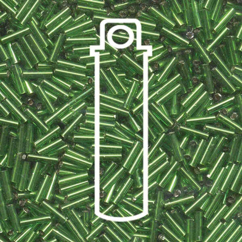 Bugle Bead #2 (6MM) Japanese S/L Green