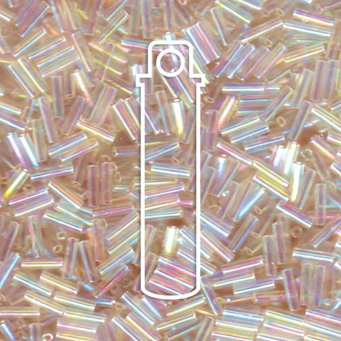 Bugle Bead #2 (6MM) Crystal Ivory Gold Luster