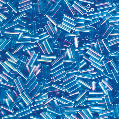 Bugle Bead #2 TR Aqua AB Miyuki