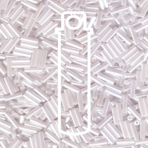 Bugle Bead #2 (6MM) White Pearl Ceylon Miyuki
