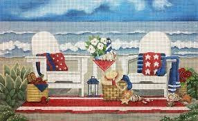 Red. White, & Blue Bench