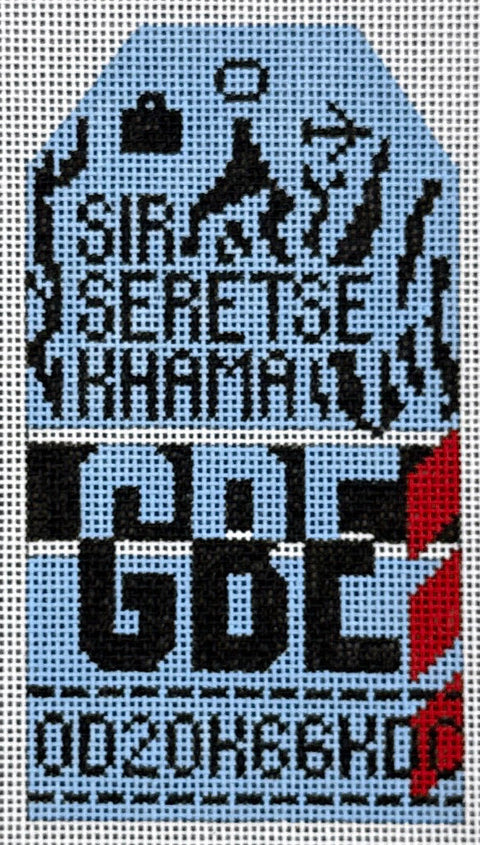 Retro Travel Tag - Sir Seretse Khama