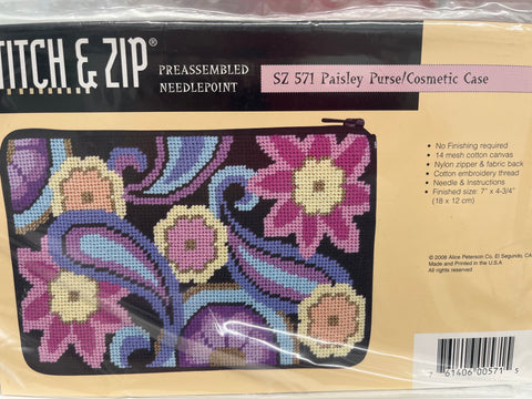 Kit: Stitch & Zip Purse/Cosmetic Case - Paisley