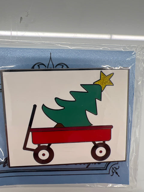 Christmas Tree in Wagon Needle Minder