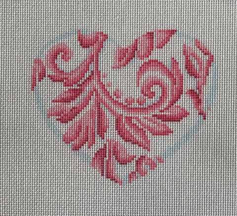 Damask Large Heart/Rose