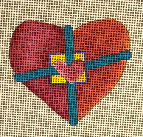 Wrapped Heart on Brown