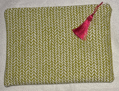 Anna Clutch - Green/White Leaf Garland