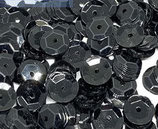 Black 8mm Cup Loose Sequins