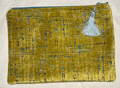 Anna Clutch - Chartreuse Patterned Cut Velvet